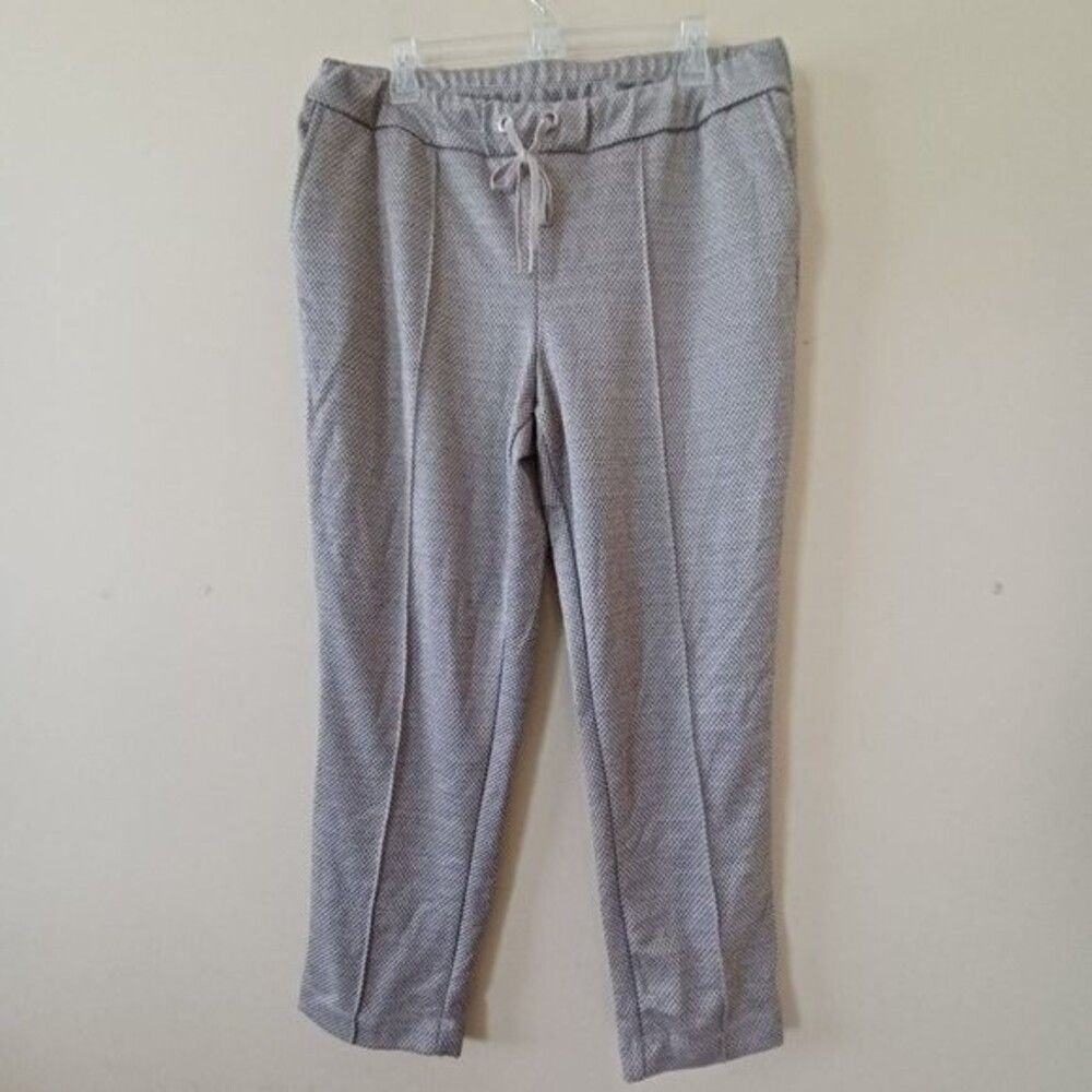 Maison dAmelie Pull On Dress Pants Sz 14 Tan Neutral Drawstring‎ Office Travel